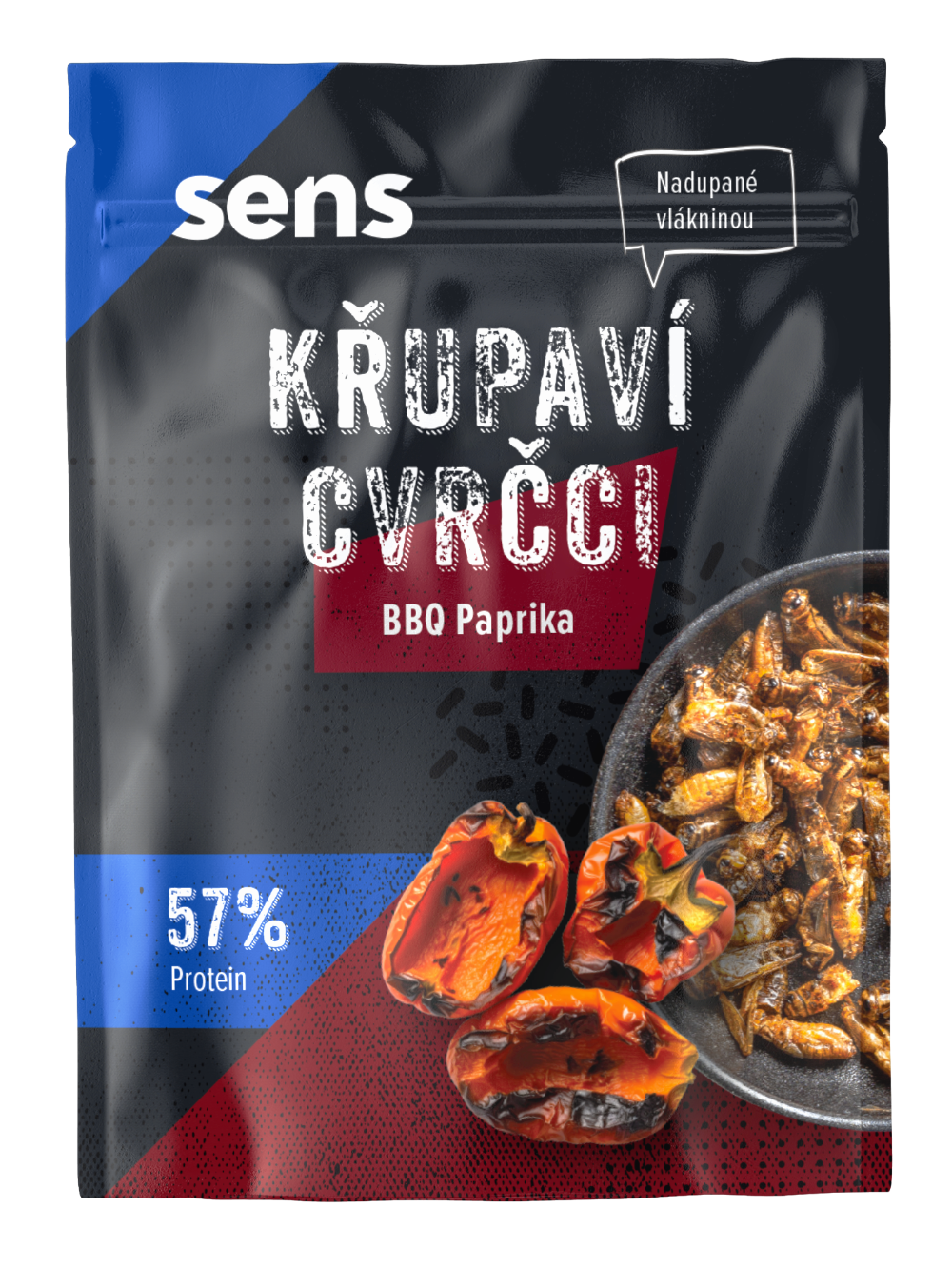 SINGLE Křupaví cvrčci v pytlíčku - BBQ Paprika (16g)